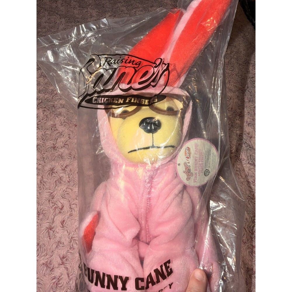 Raising Cane's 2025 Pink Bunny Cane Plush A Christmas Story Ralphie Cane NWT